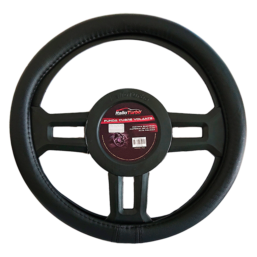 FUNDA DE VOLANTE M 38cm PIEL NEGRA