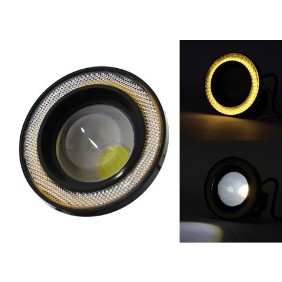 FARO DE 1 LED CON LUPA BLANCO ARILLO AMBAR 8.9 cm.