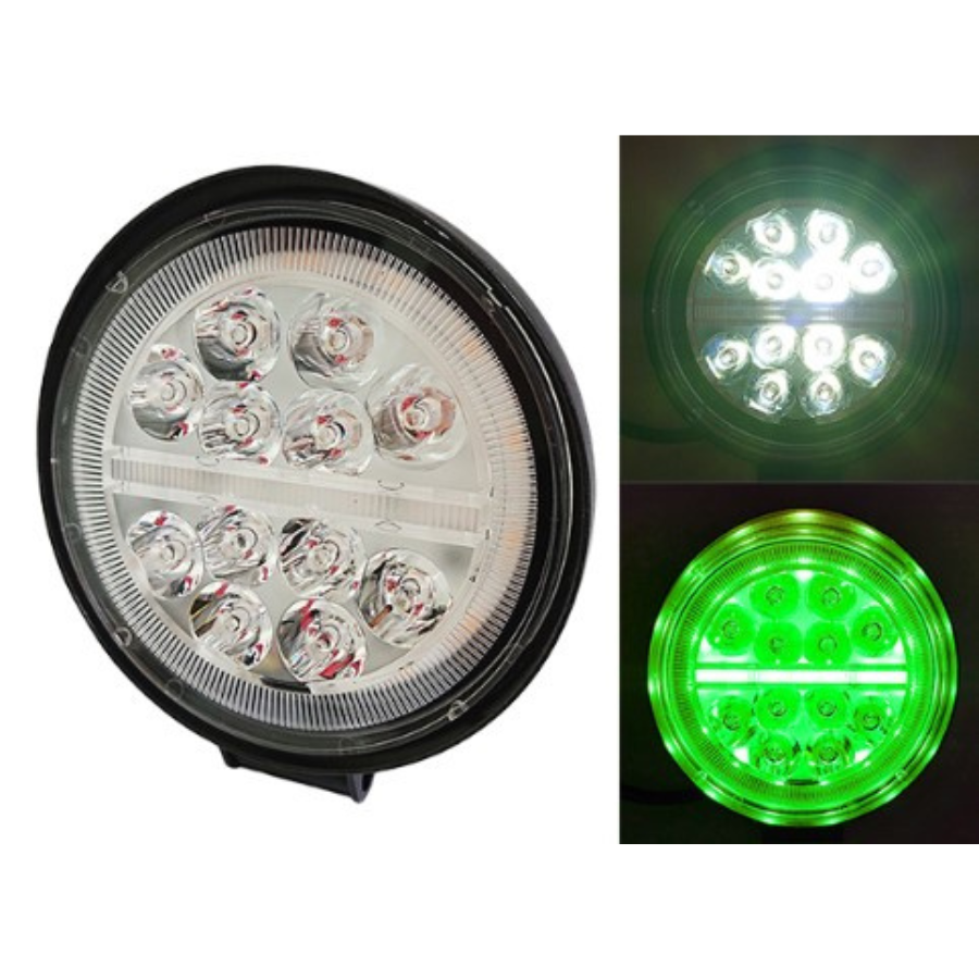 FARO DE NIEBLA 12 LED CON ESTROBO GEL VERDE JGO