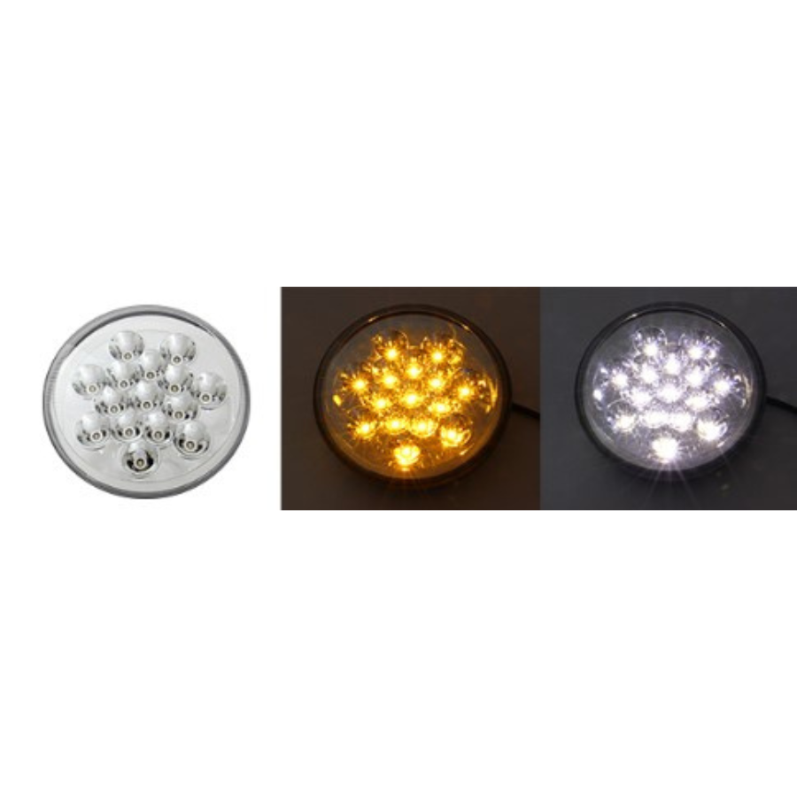 UNIDAD REDONDA 7" 15 LED ALTA/BAJA BLANCO AMBAR