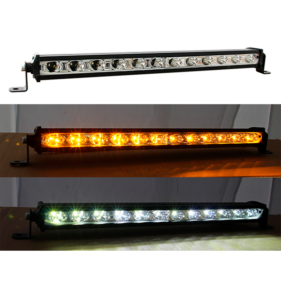 BARRA SMIL 12 LED CON ESTROBO AMBAR