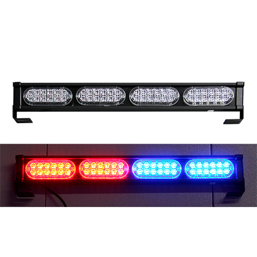 BARRA DE 4 MODULOS DE 12 LED CON ESTROBO ROJO AZUL