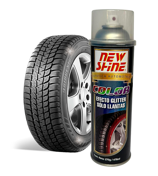 ABRILLANTADOR NEW SHINE COLOR SOLO LLANTAS PLATA 270g/478 ml.