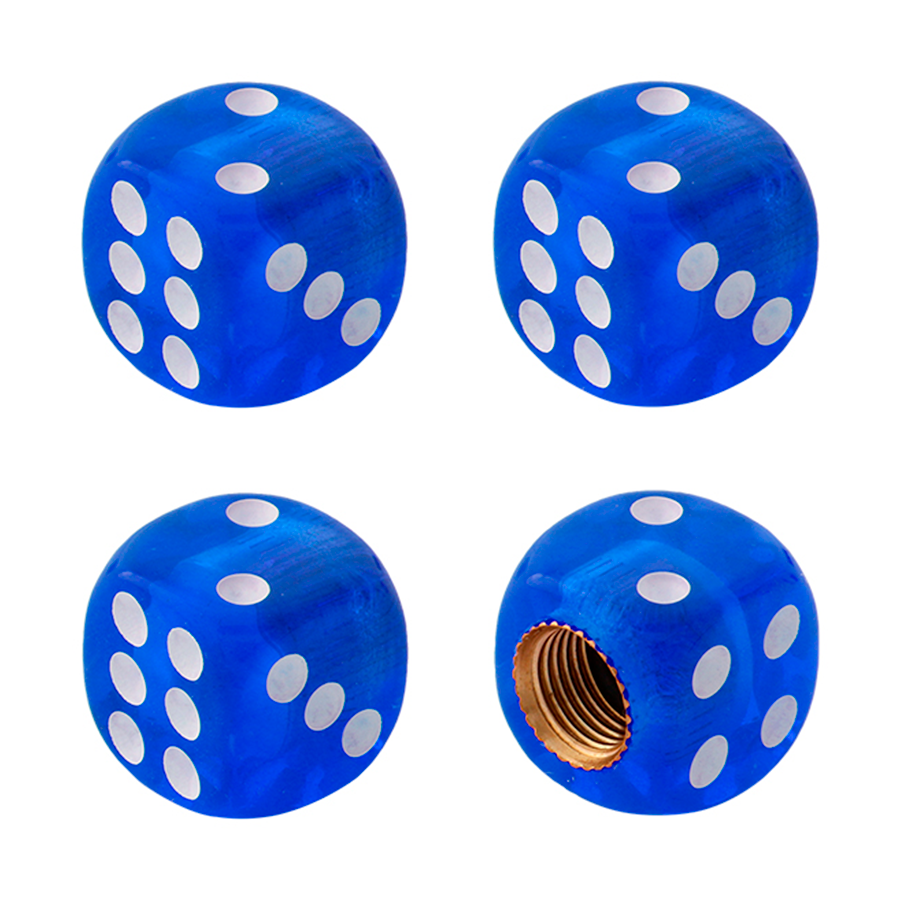 TAPON VALVULA DADO TRANSPARENTE AZUL