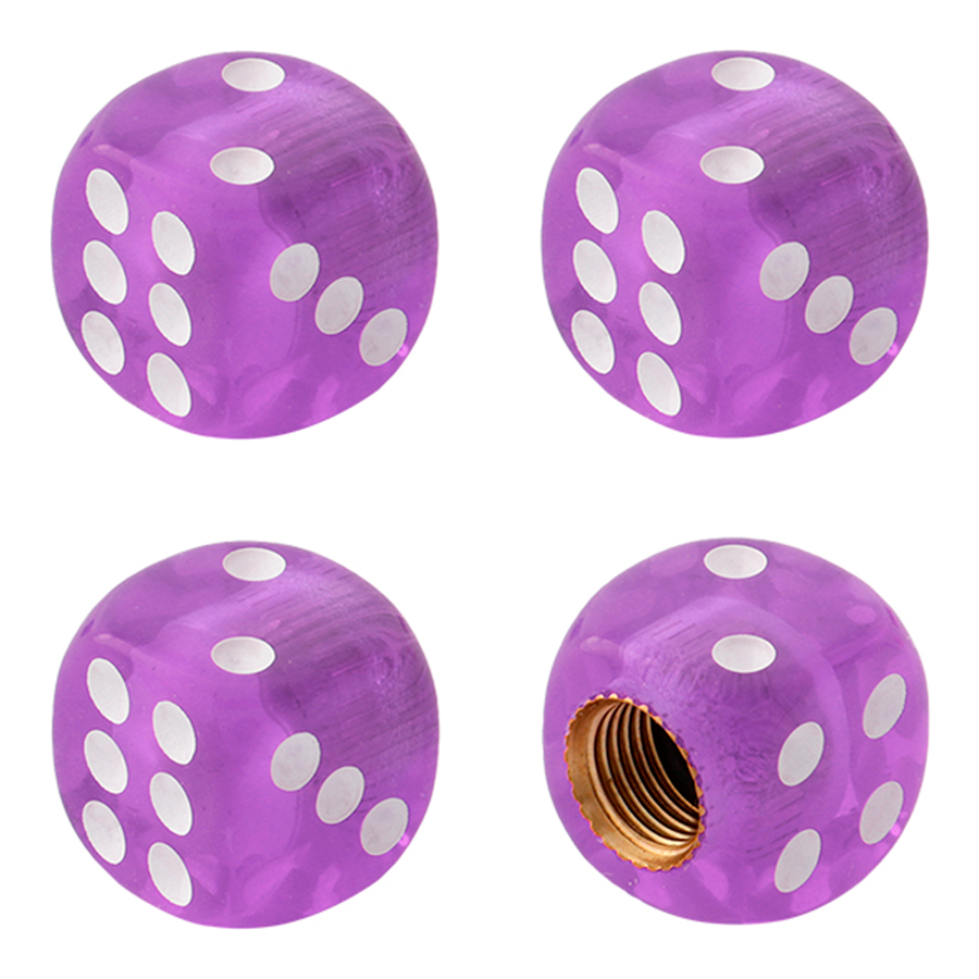 TAPON DE VALVULA DADO TRANSPARENTE MORADO