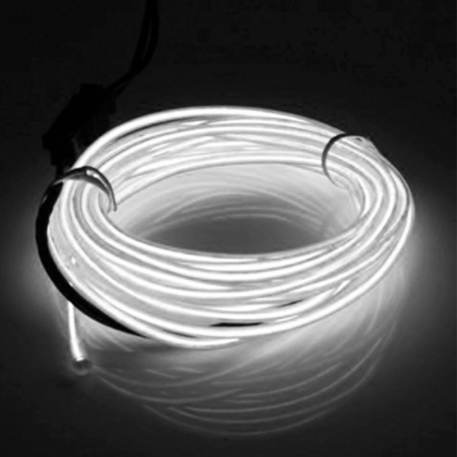 HILO DE NEON FLEXIBLE 3 mts BLANCO