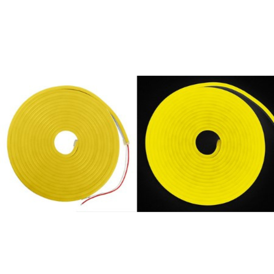 TIRA DE NEON FLEXIBLE STRIP 5 MTS AMARILLO