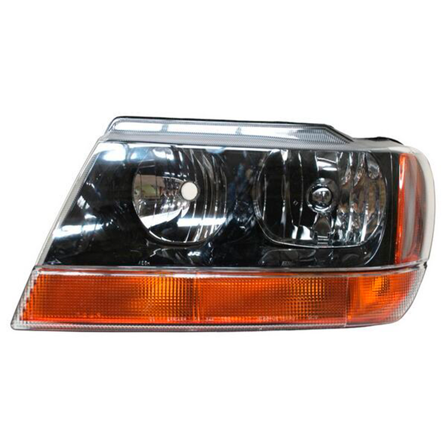 FARO GRAND CHEROKEE 99-04 FONDO NEGRO CUARTO AMBAR TYC IZQ