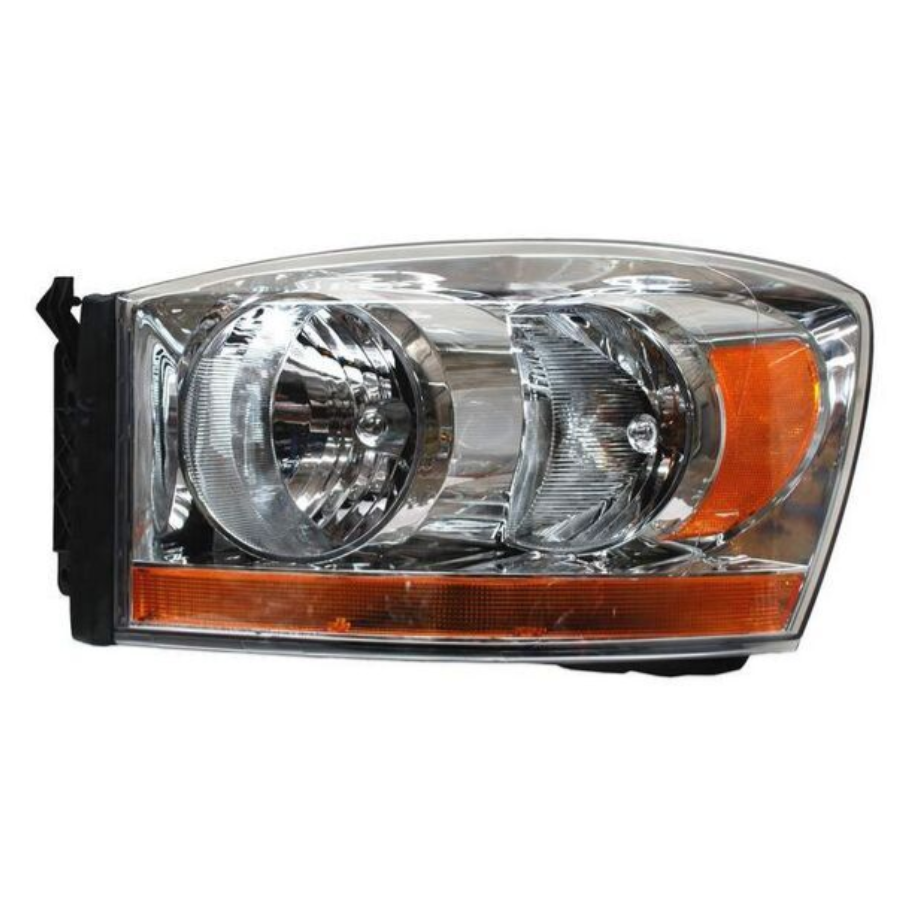 FARO DODGE PU 06-08 C/FRANJA AMBAR FONDO CROMADO TYC DER