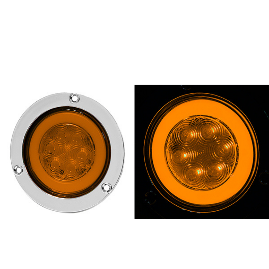 PLAFON 4" PLANO BRIDA CROMO 6 LED LUZ GEL CON FUNCIONES AMBAR