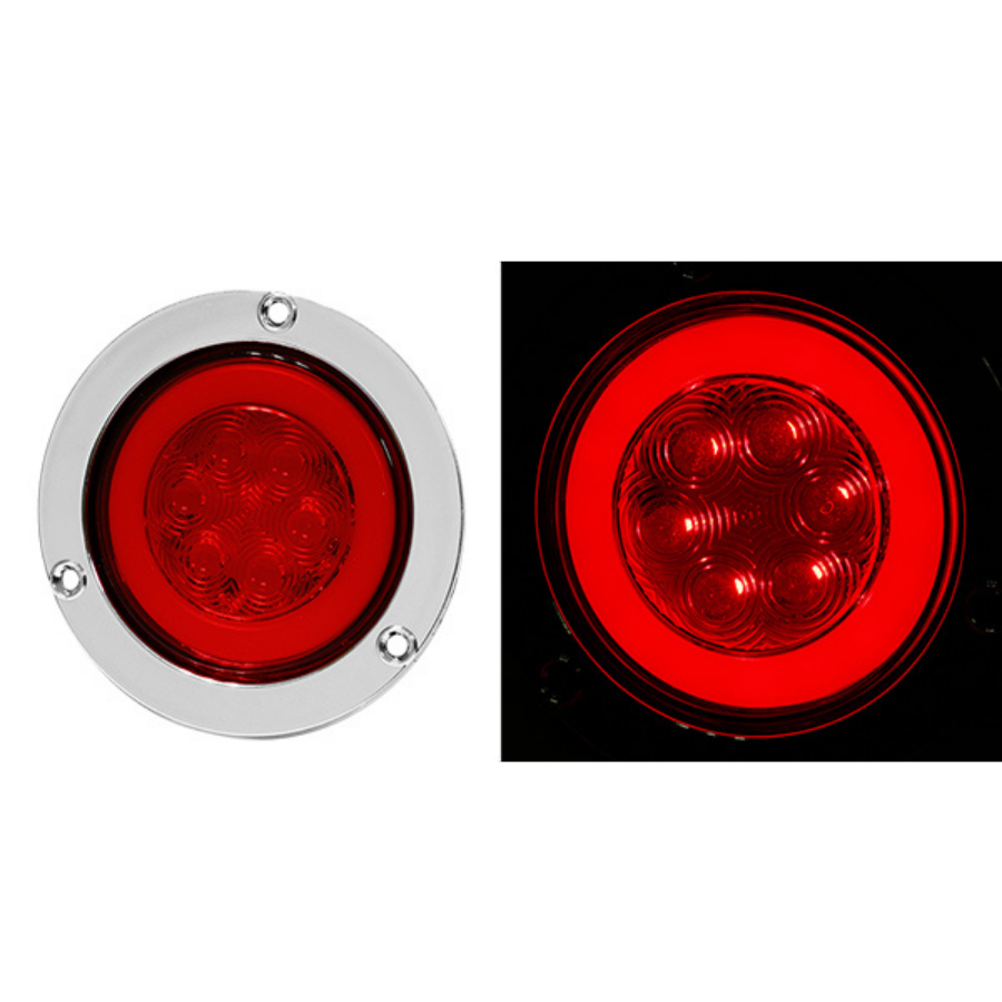 PLAFON 4" PLANO BRIDA CROMO 6 LED LUZ GEL CON FUNCIONES ROJO