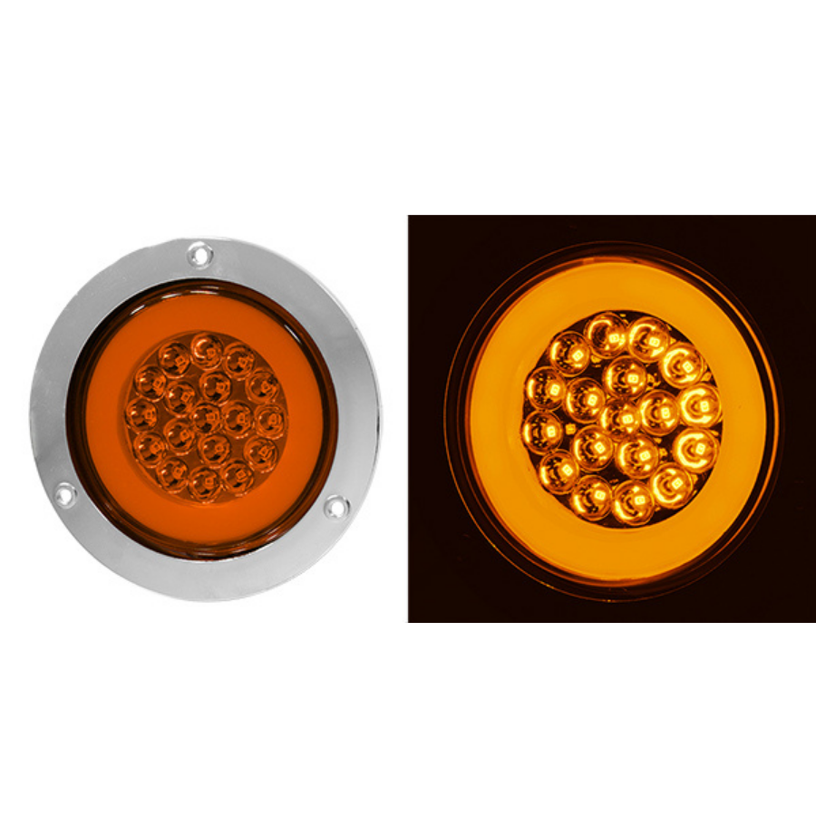 PLAFON EMB 4" BRIDA CROMO 18 LED DE GEL CON FUNCIONES AMBAR