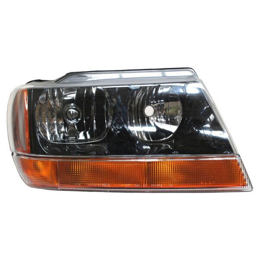 FARO GRAND CHEROKEE 99-04 FONDO NEGRO CUARTO AMBAR TYC DER