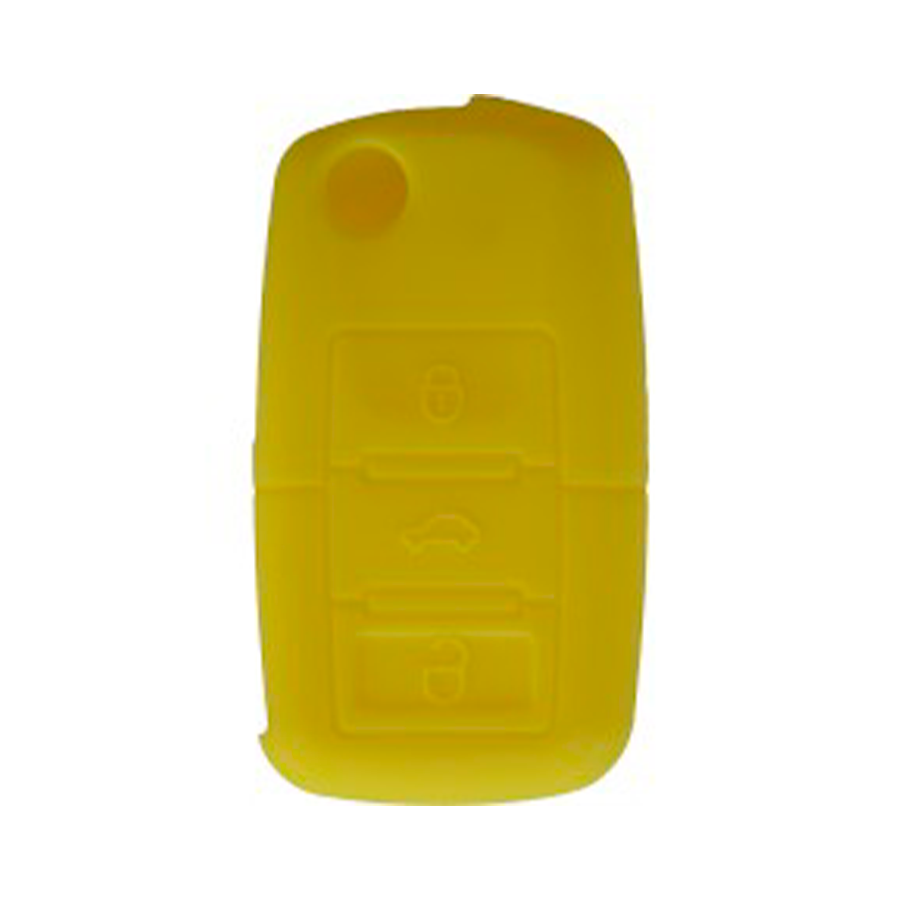 FUNDA SILICON PARA CONTROL VW DE 3 BOTONES COLOR AMARILLO