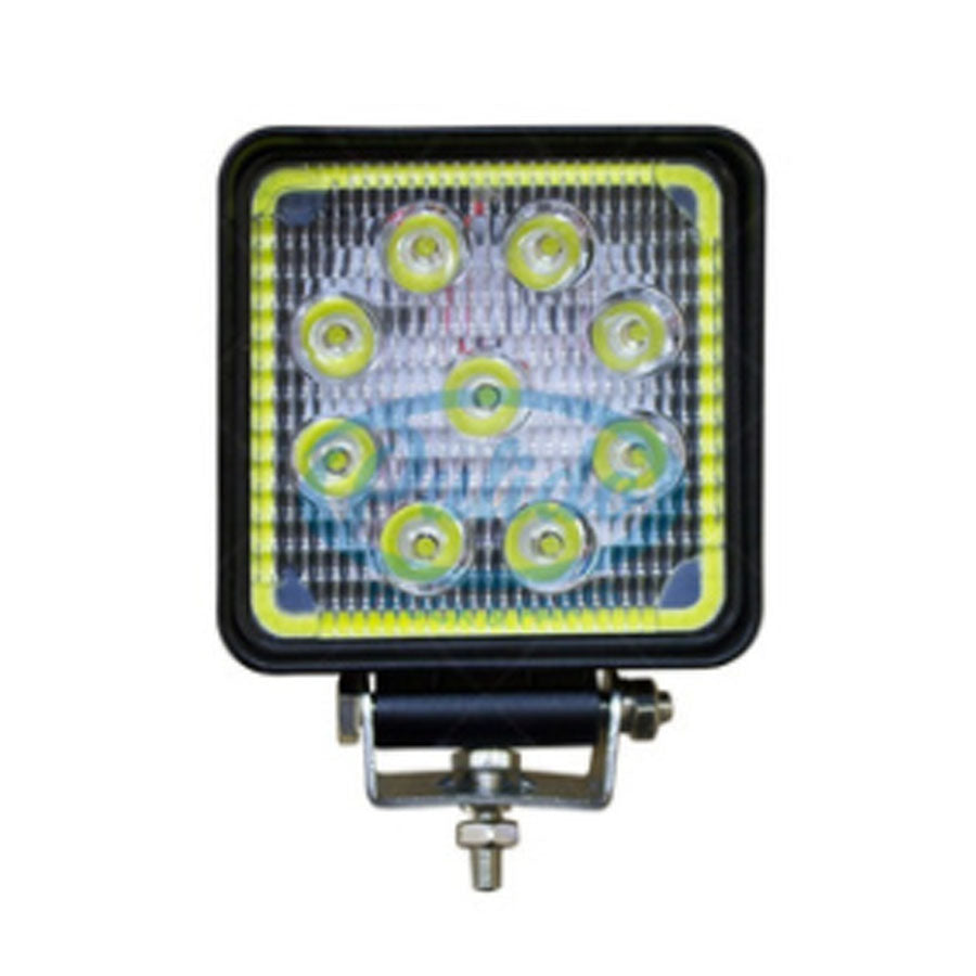 FARO CUADRADO JGO 9 LEDS C/ARO AMBAR