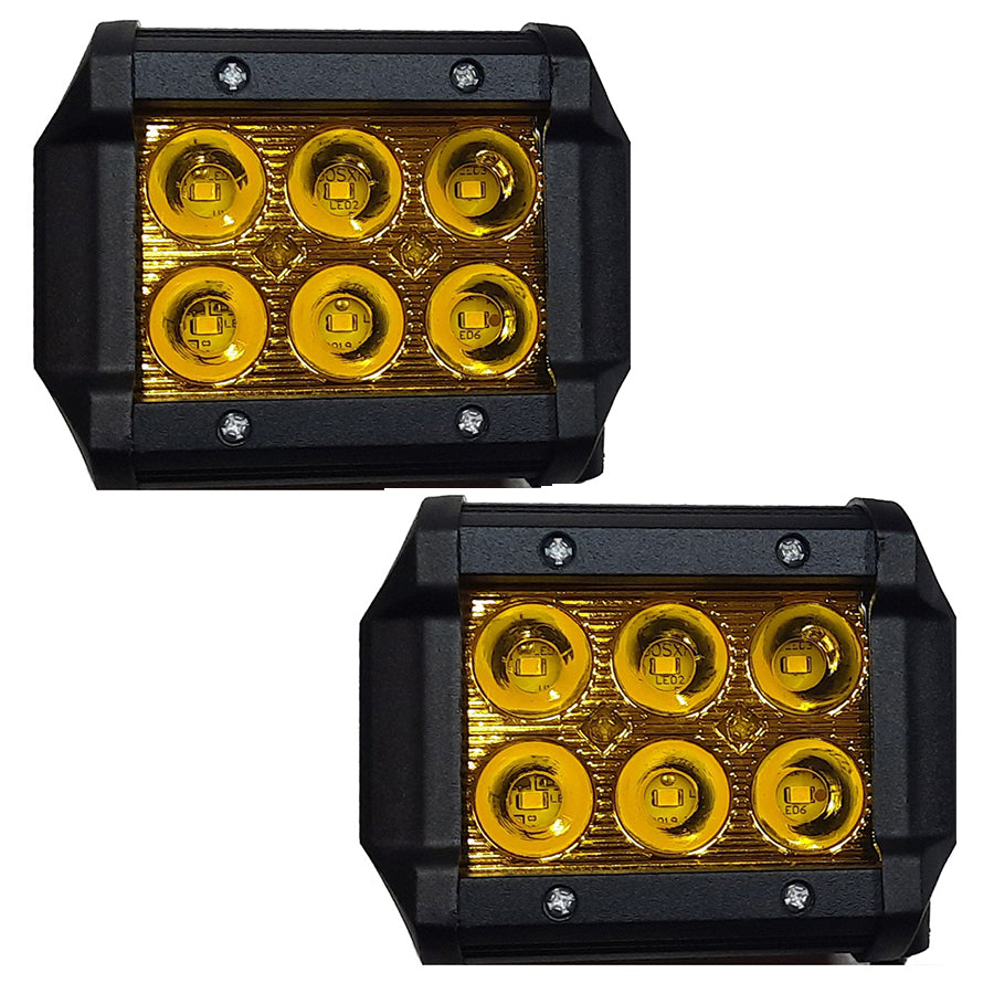 FARO BARRA 6 HYPERLEDS 18 Watts RECTA ALUMINIO AMARILLA ESTROBO UP & DOWN (9x8 cms) 450 Lm CHINA/25