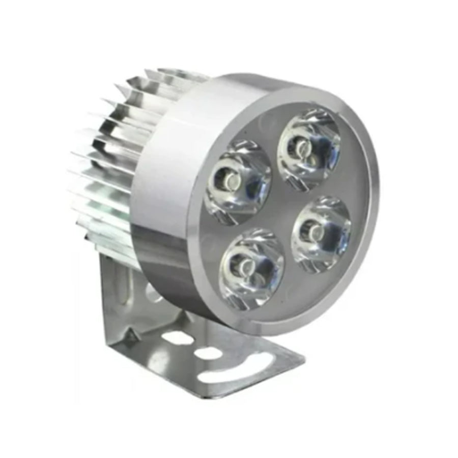 FARO MOTO REDONDO 4 HIPERLEDS 3W CARCASA PLATA
