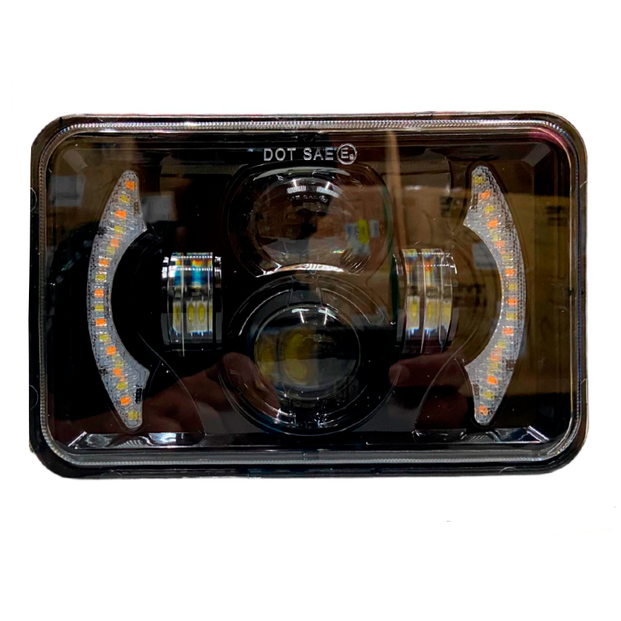 UNIDAD LED CUADRADA CHICA CON LUPA AMBAR/BLANCO