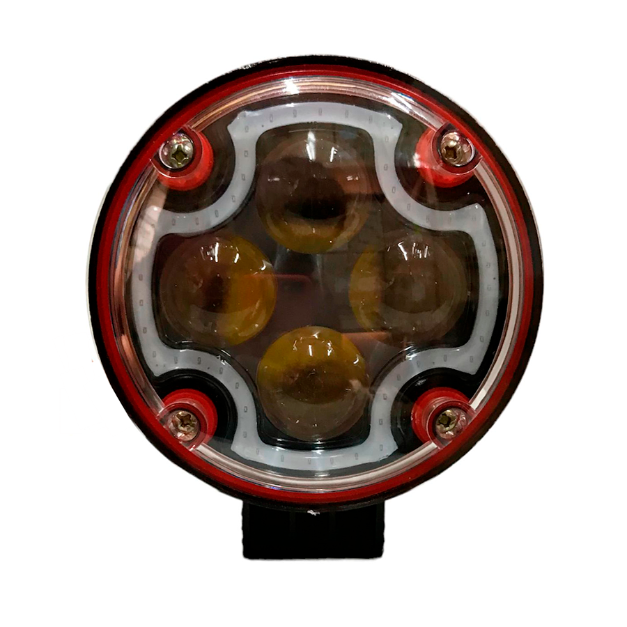 FARO REDONDO 4 LED C/ARILLO AZUL