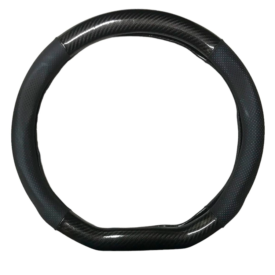 FUNDA VOLANTE NEGRA FIBRA CARBON MEDIANA