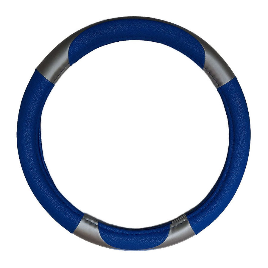 FUNDA VOLANTE VINIL AZUL PLATA