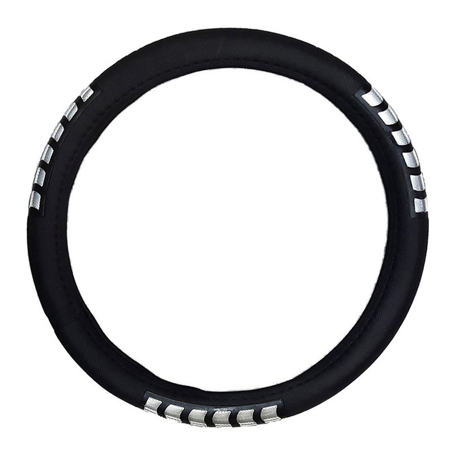 FUNDA VOLANTE VINIL NEGRO/PLATA