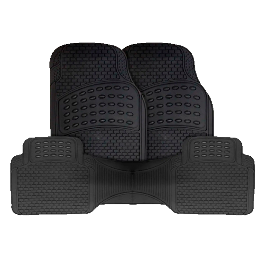 TAPETE 3 PZAS HULE NEGRO