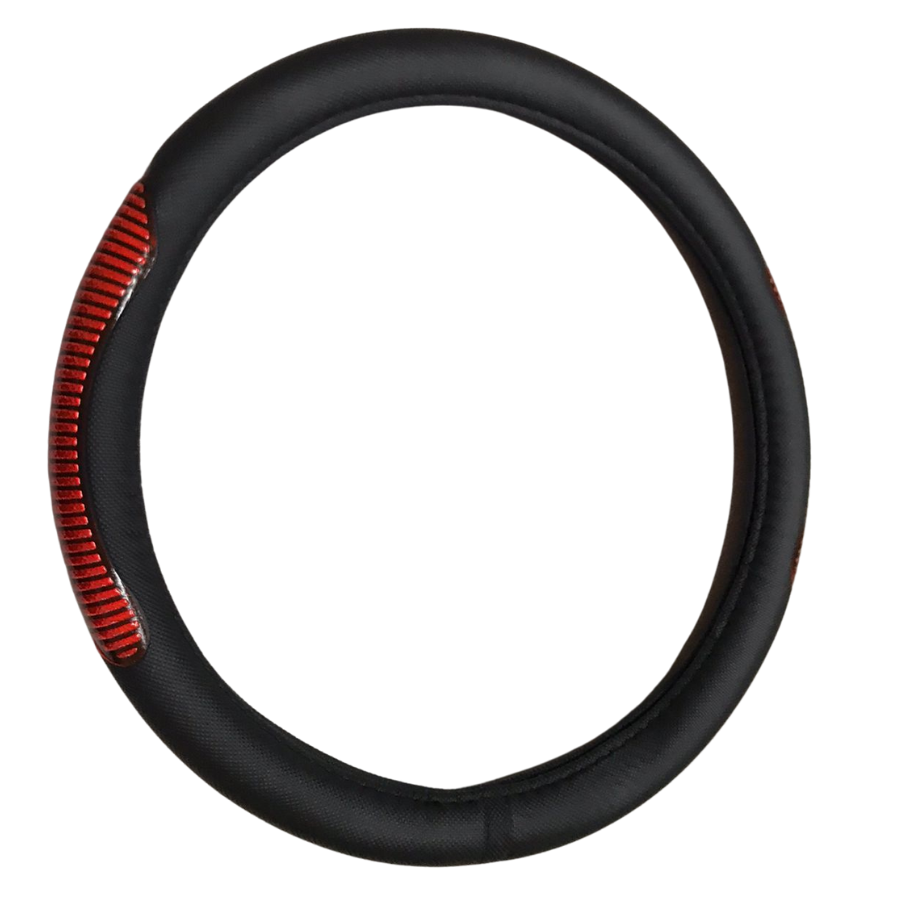 FUNDA VOLANTE NEGRA C/REFLEJANTE ROJO 01