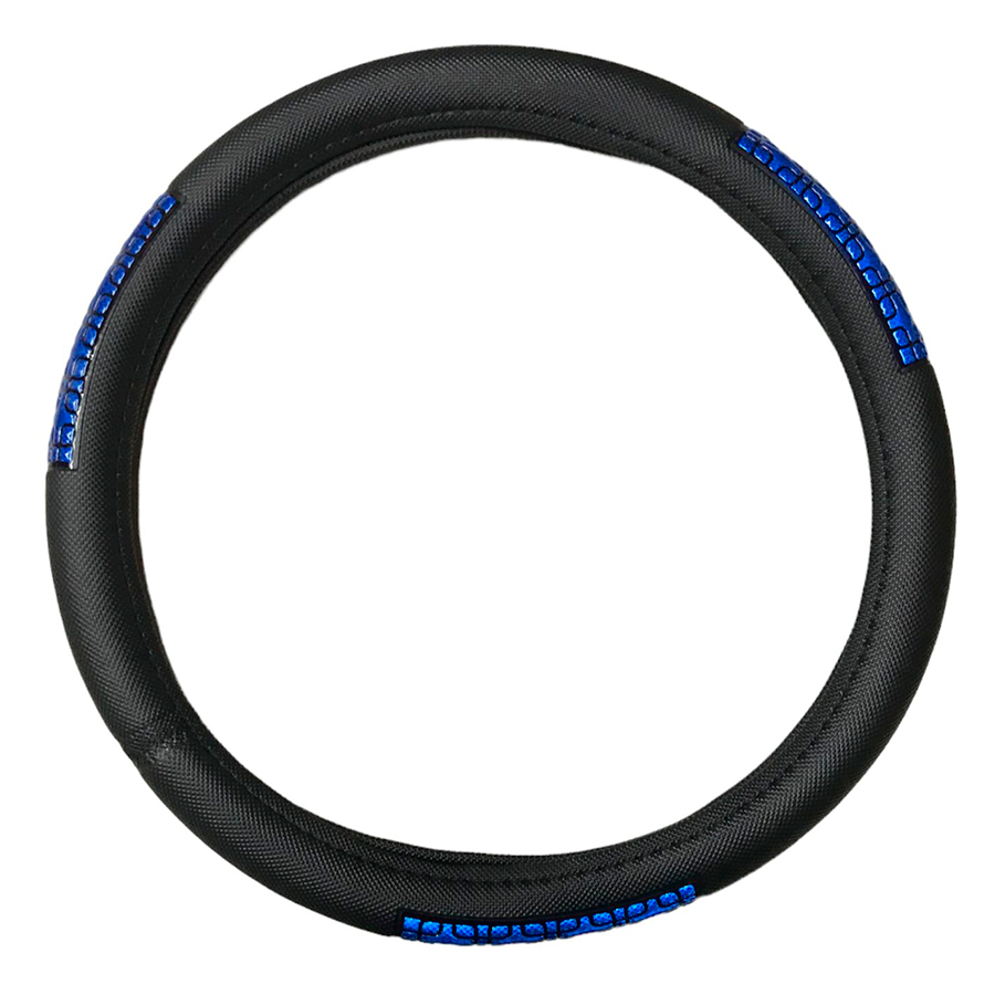 FUNDA DE VOLANTE NEGRA C/REFLEJANTE AZUL