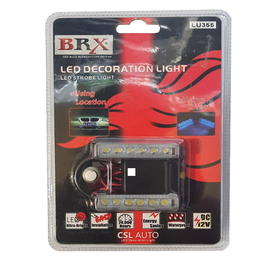 ESTROBO DOBLE BLANCO BLANCO 6 LED C/100