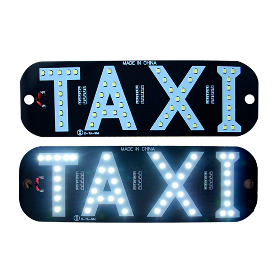 LETRERO TAXI CON VENTOSAS LUZ LED BLANCA