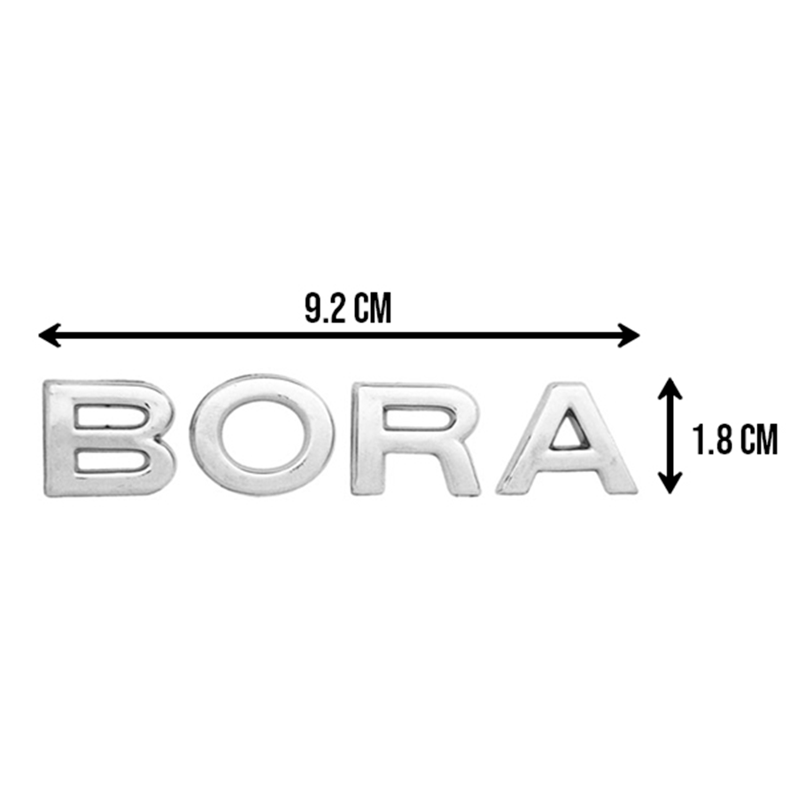 LETRAS BORA 9.2x1.8cm CROMO