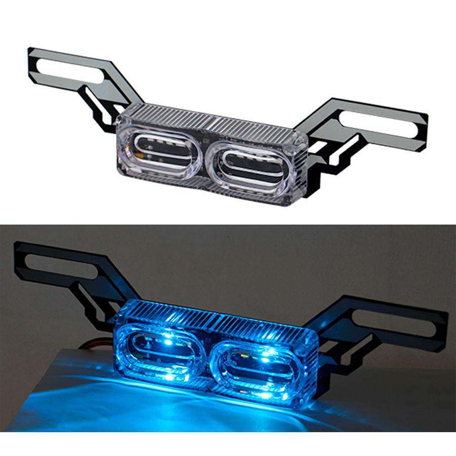 PORTA PLACA PARA MOTOCICLETA CON LUZ LED AZUL