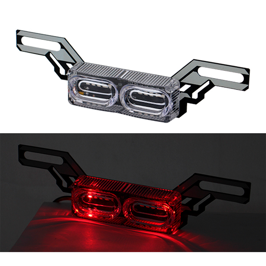 PORTA PLACA PARA MOTOCICLETA CON LUZ LED ROJO