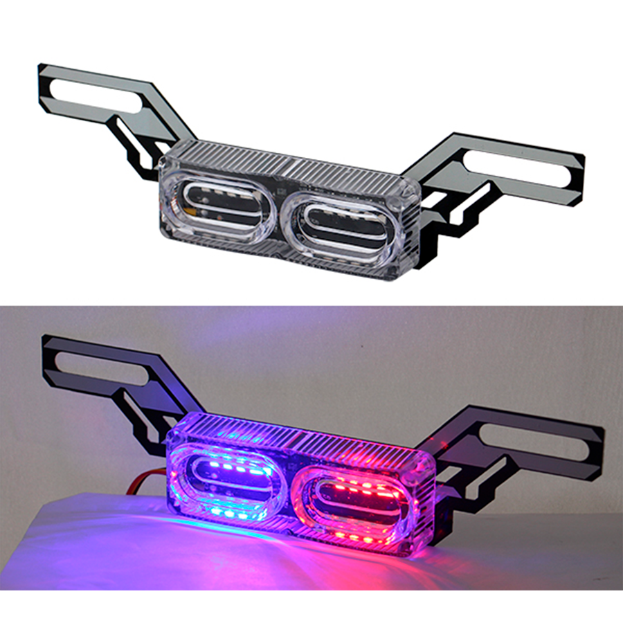 PORTA PLACA PARA MOTOCICLETA CON LUZ LED ROJO AZUL