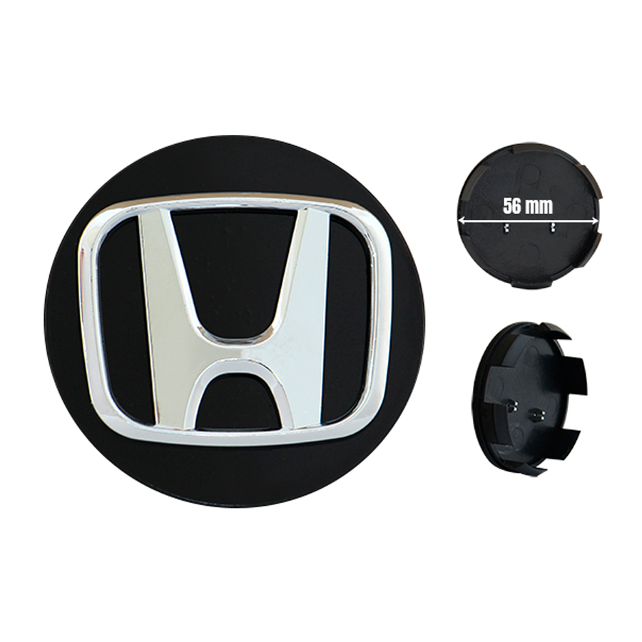 CENTRO DE RIN 56 mm. HONDA NEGRO BOLSA CON 4 PZAS CROMO MPL