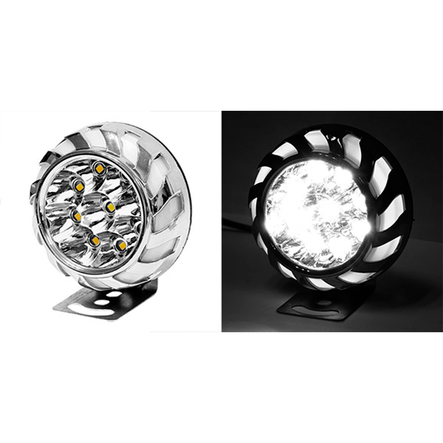 FARO NEBLINERO 9 LED BASE CROMO ARO BLANCO