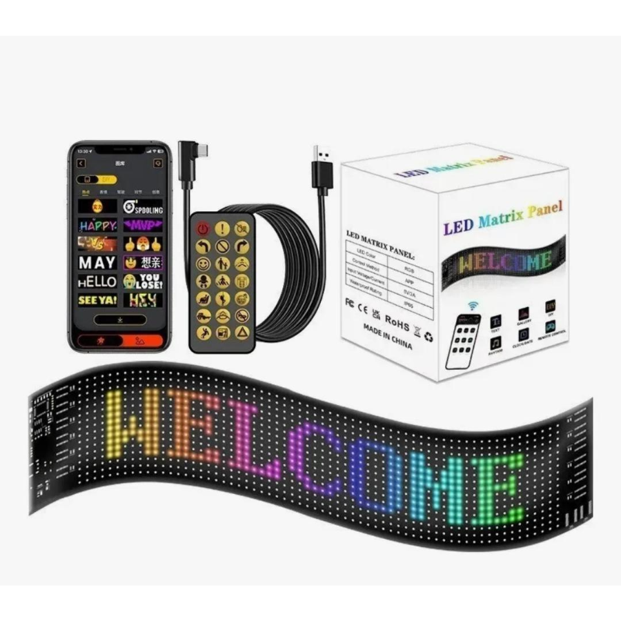 PANTALLA LED  FLEX CTRL APPY BT CONECT USB 17X7 CM 12V